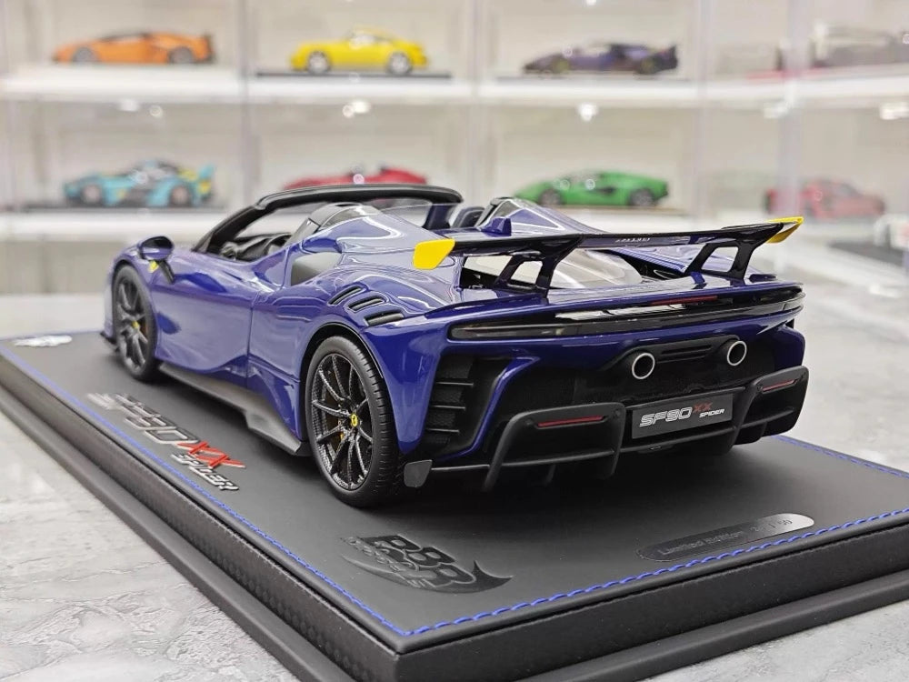 [BBR] 1:18 Ferrari 2023 SF90 XX Spider Blu Corsa & Yellow Model Car Resin