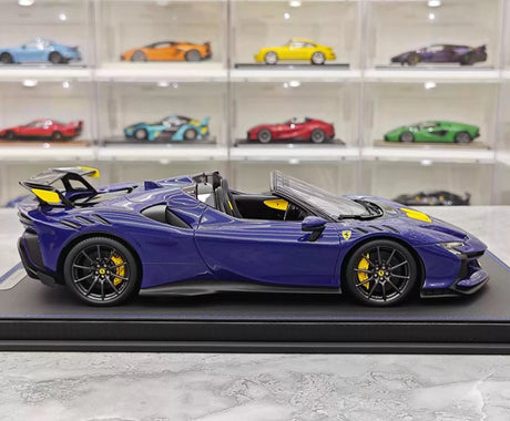 [BBR] 1:18 Ferrari 2023 SF90 XX Spider Blu Corsa & geel modelauto Hars