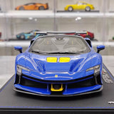 [BBR] 1:18 Ferrari 2023 SF90 XX Spider Glossy Blue & Yellow Model Car Resin