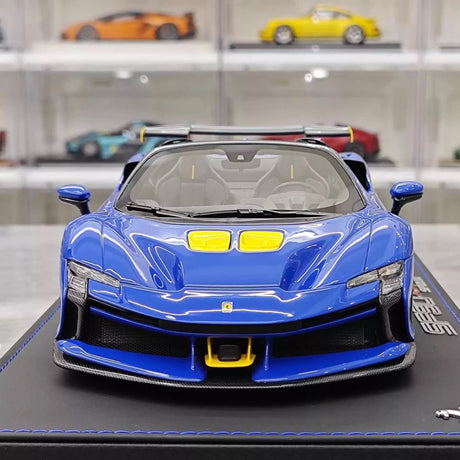 [BBR] 1:18 Ferrari 2023 SF90 XX Spider glanzend blauw & geel modelauto Hars