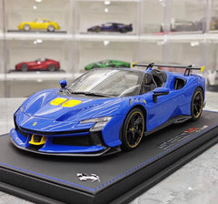 [BBR] 1:18 Ferrari 2023 SF90 XX Spider Glossy blu & giallo modellino di auto resina