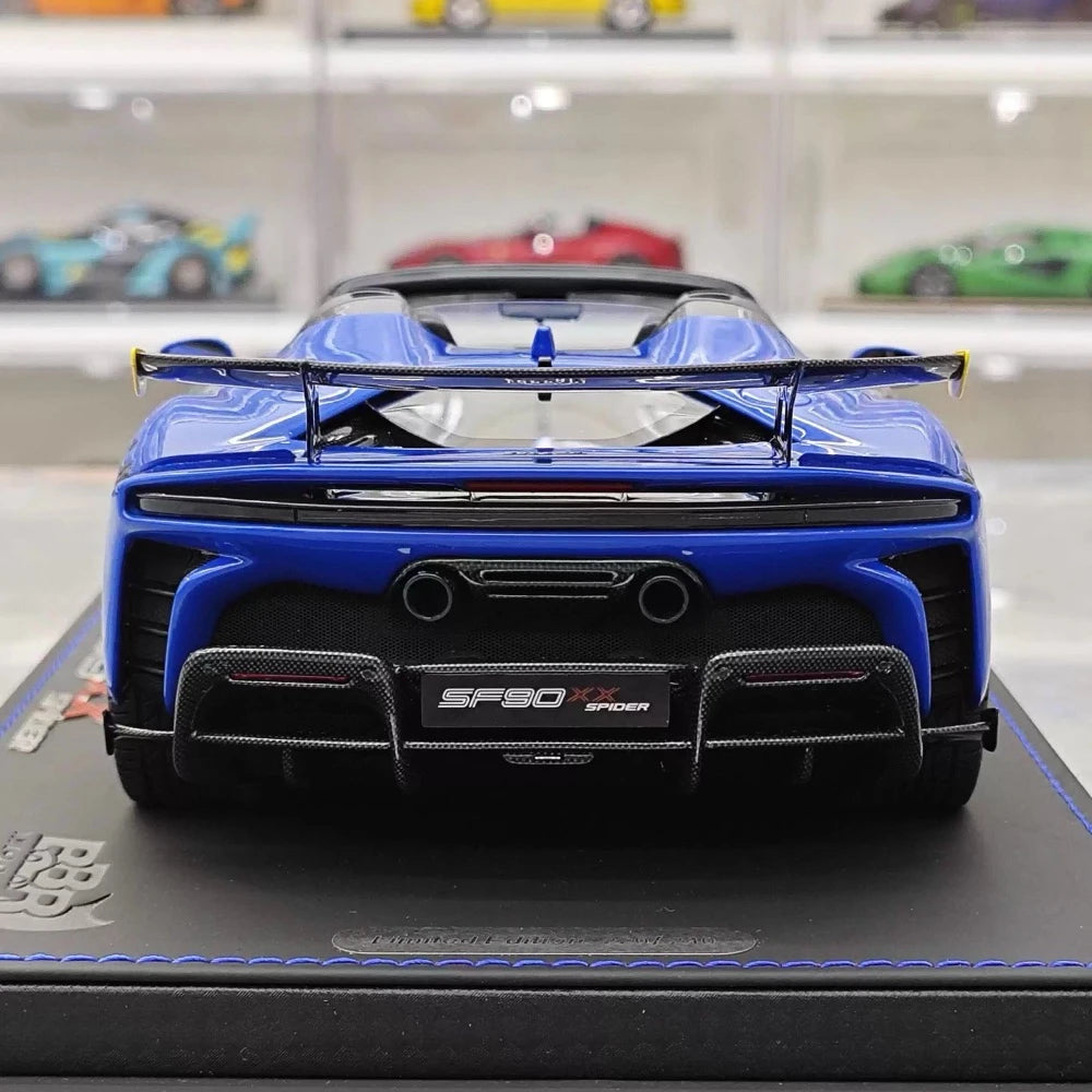 [BBR] 1:18 Ferrari 2023 SF90 XX Spider Glossy Blue & Yellow Model Car Resin