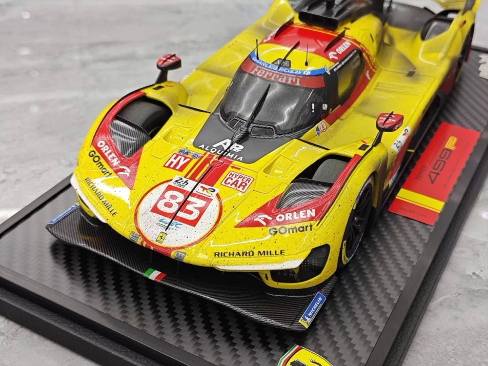 [BBR] 1:18 Ferrari 2024 499P Le Mans Hypercar #83 Dirty Model Car Resin