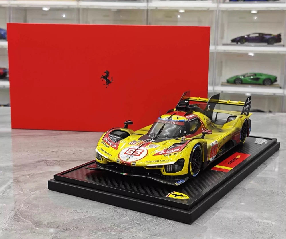 [BBR] 1:18 Ferrari 2024 499P Le Mans Hypercar #83 Dirty Model Car Resin