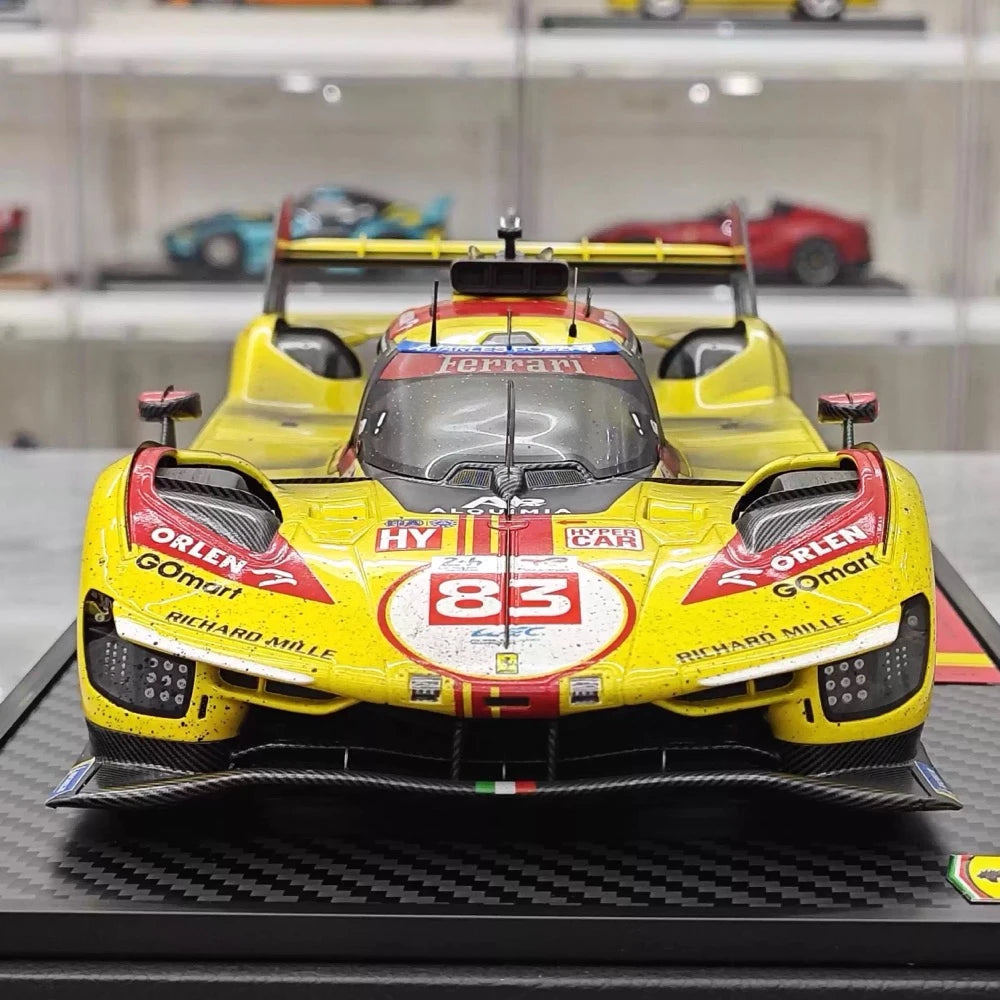 [BBR] 1:18 Ferrari 2024 499P Le Mans Hypercar #83 Dirty Model Car Resin