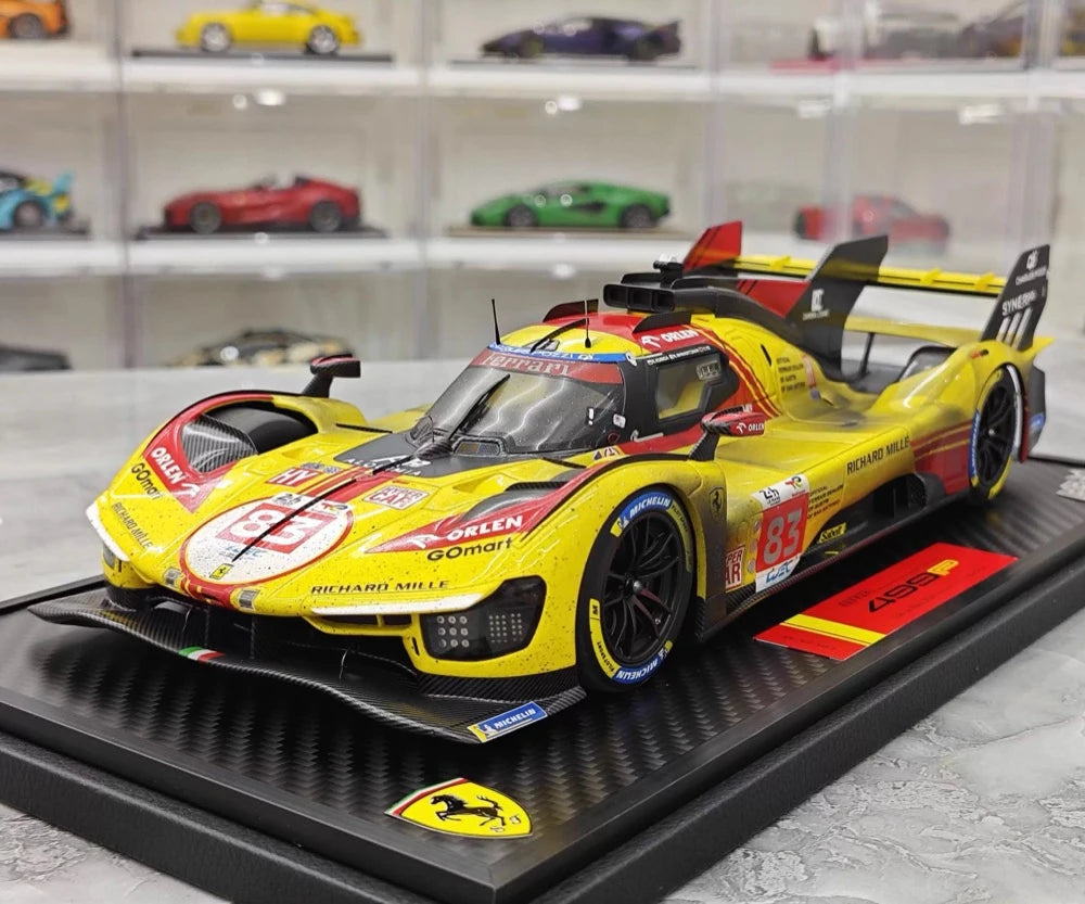 [BBR] 1:18 Ferrari 2024 499P Le Mans Hypercar #83 Dirty Model Car Resin