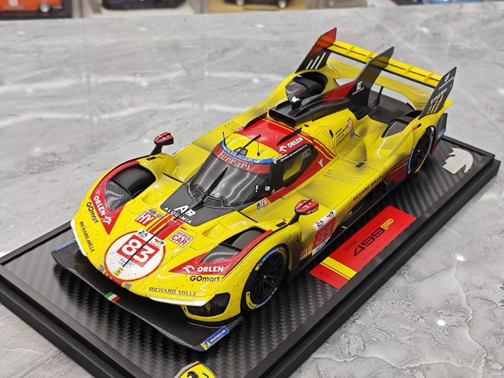 [BBR] 1:18 Ferrari 2024 499P Le Mans Hypercar #83 Dirty Model Car Resin