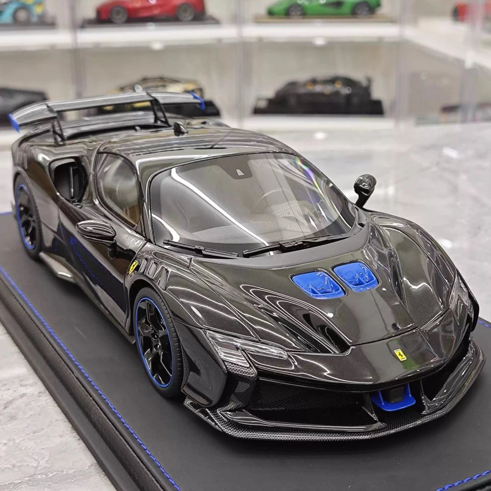 [BBR] 1:18 Ferrari 2024 SF90 XX Stradale Glossy Black & Blue Model Car Resin