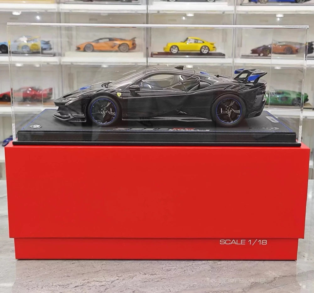 [BBR] 1:18 Ferrari 2024 SF90 XX Stradale Glossy Black & Blue Model Car Resin