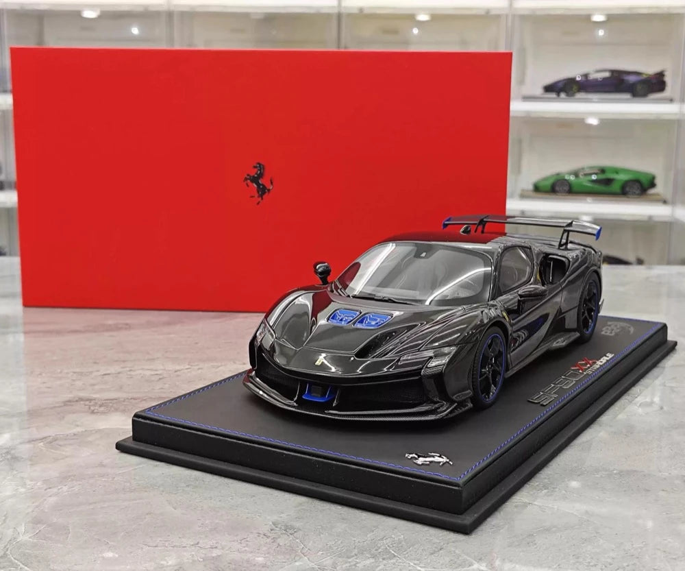 [BBR] 1:18 Ferrari 2024 SF90 XX Stradale Glossy Black & Blue Model Car Resin
