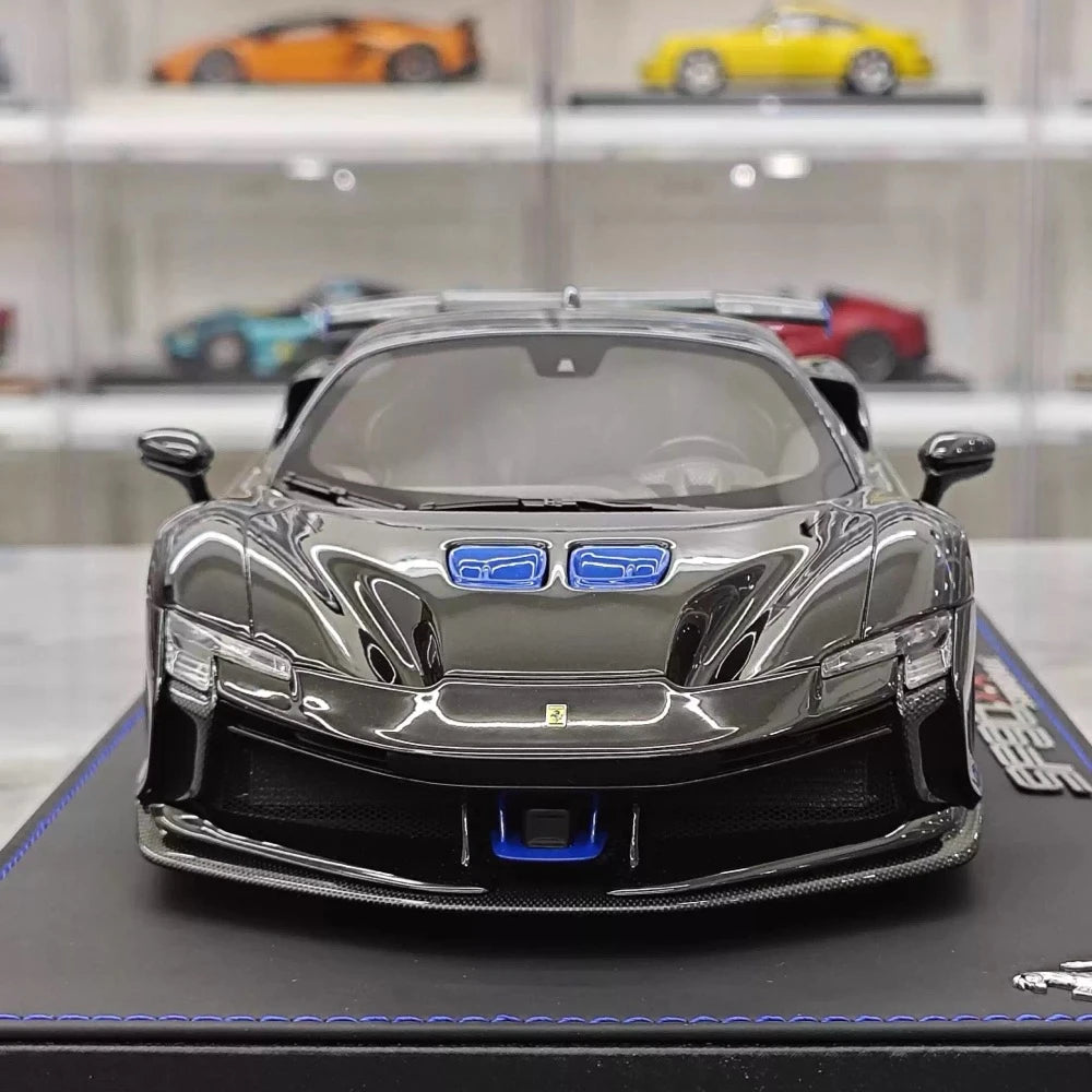 [BBR] 1:18 Ferrari 2024 SF90 XX Stradale Glossy Black & Blue Model Car Resin