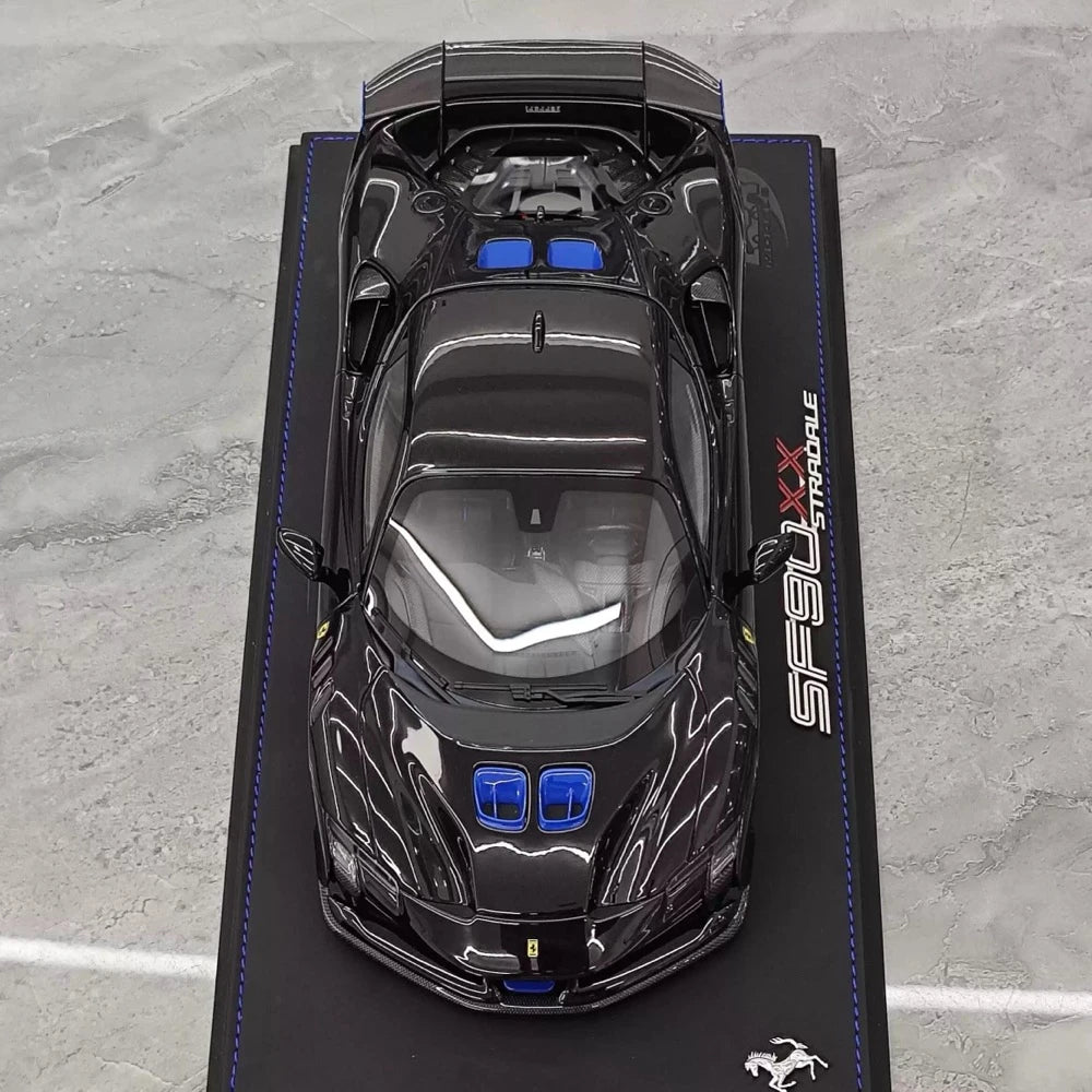 [BBR] 1:18 Ferrari 2024 SF90 XX Stradale Glossy Black & Blue Model Car Resin