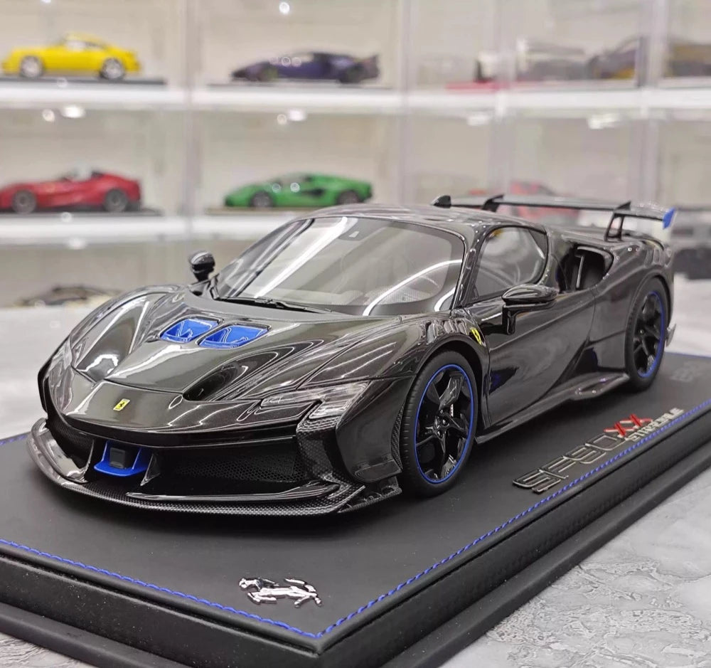 [BBR] 1:18 Ferrari 2024 SF90 XX Stradale Glossy Black & Blue Model Car Resin