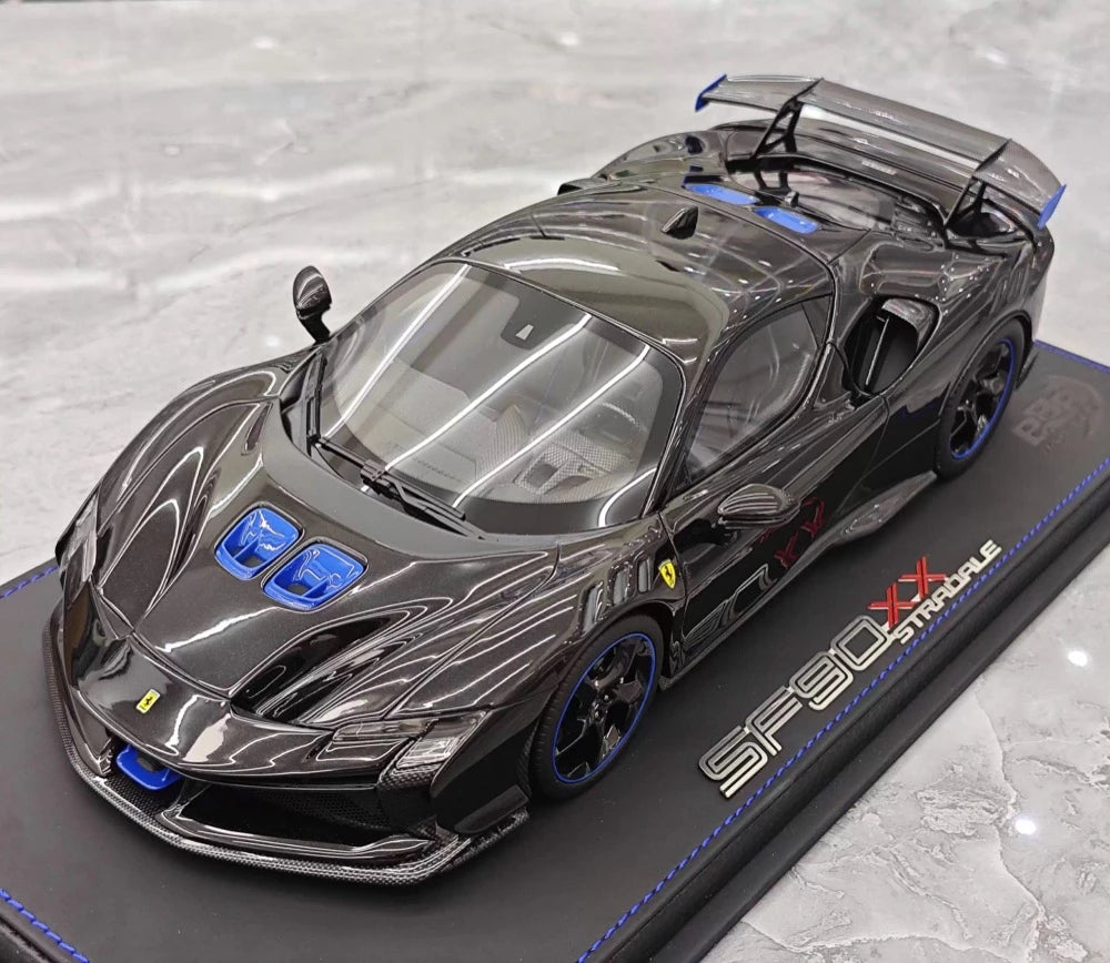 [BBR] 1:18 Ferrari 2024 SF90 XX Stradale Glossy Black & Blue Model Car Resin