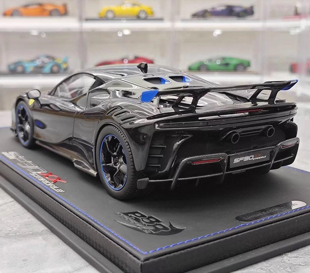 [BBR] 1:18 Ferrari 2024 SF90 XX Stradale Glossy Black & Blue Model Car Resin