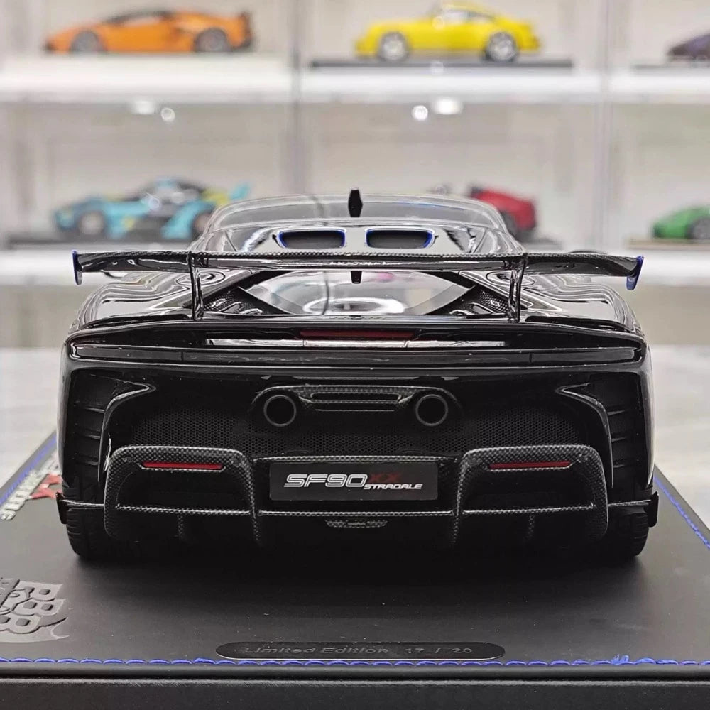 [BBR] 1:18 Ferrari 2024 SF90 XX Stradale Glossy Black & Blue Model Car Resin