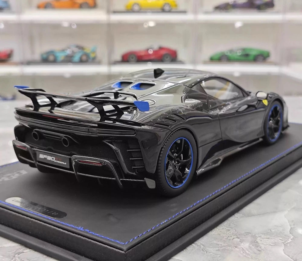 [BBR] 1:18 Ferrari 2024 SF90 XX Stradale Glossy Black & Blue Model Car Resin