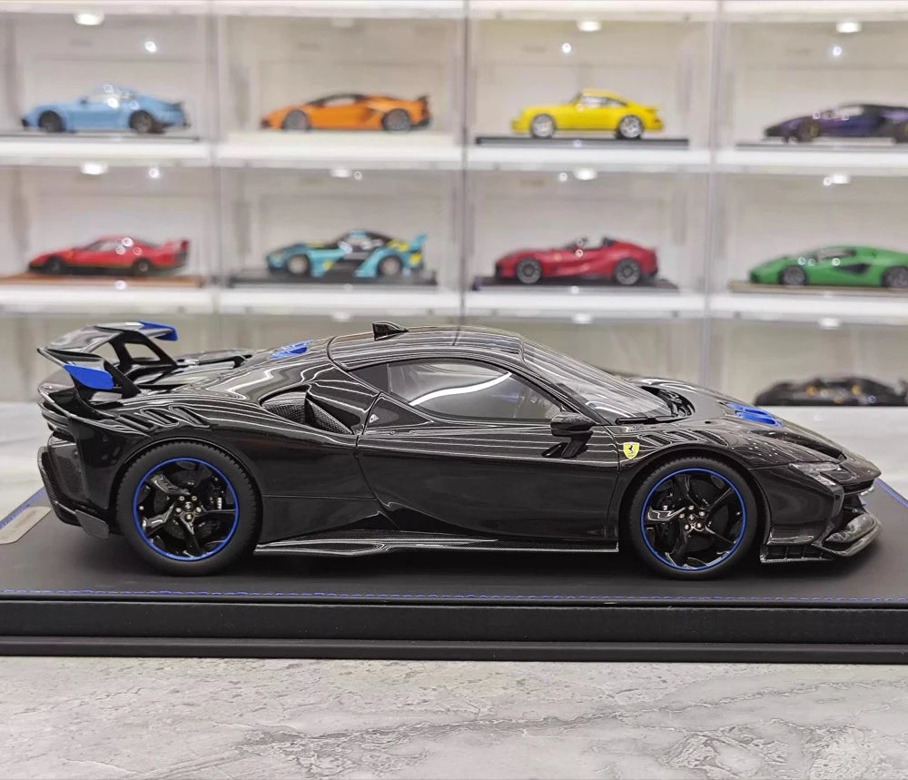 [BBR] 1:18 Ferrari 2024 SF90 XX Stradale Glossy Black & Blue Model Car Resin