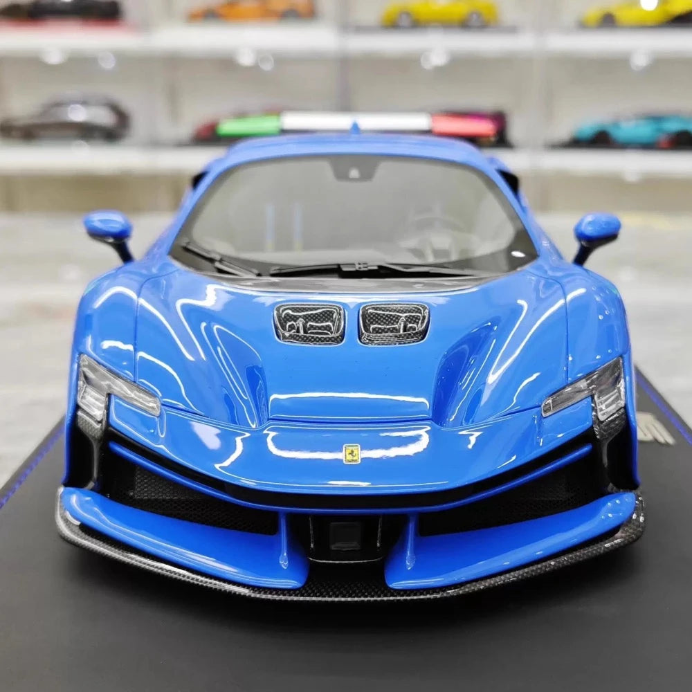[BBR] 1:18 Ferrari 2024 SF90 XX Stradale Glossy Blue & Black Model Car Resin