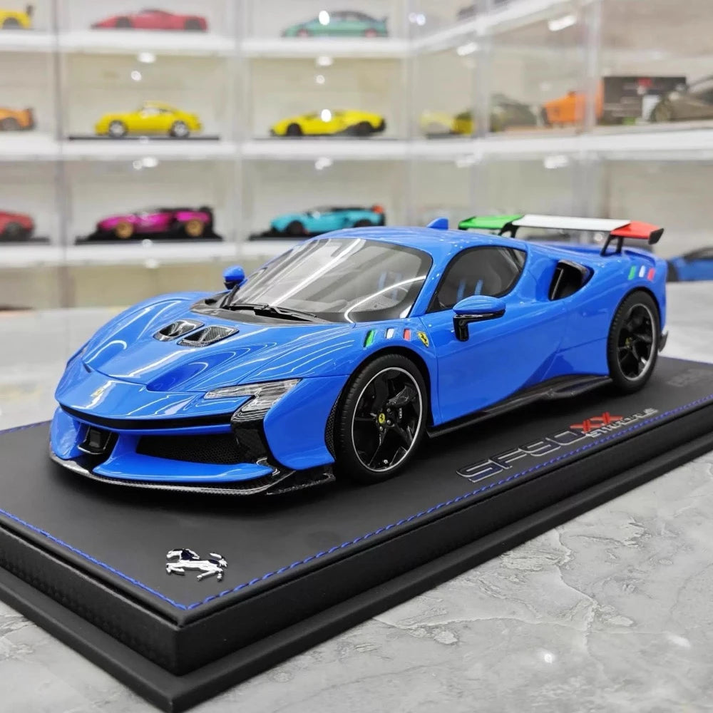 [BBR] 1:18 Ferrari 2024 SF90 XX Stradale Glossy Blue & Black Model Car Resin