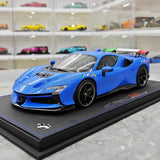 [BBR] 1:18 Ferrari 2024 SF90 XX Stradale Glossy Blue & Black Model Car Resin