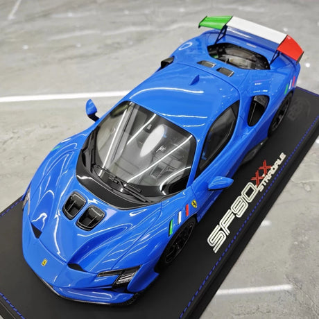 [BBR] 1:18 Ferrari 2024 SF90 XX Stradale Glossy Blue & Black Model Car Resin
