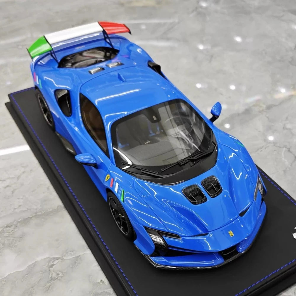[BBR] 1:18 Ferrari 2024 SF90 XX Stradale Glossy Blue & Black Model Car Resin