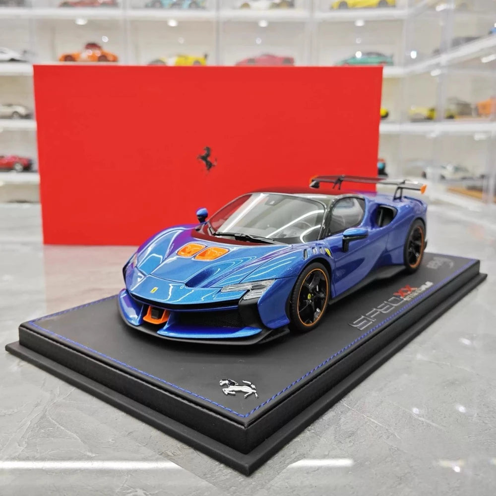 [BBR] 1:18 Ferrari 2024 SF90 XX Stradale Glossy Blue & Orange Model Car Resin
