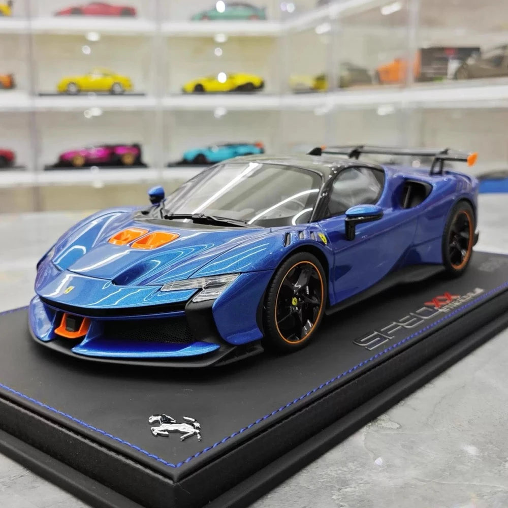 [BBR] 1:18 Ferrari 2024 SF90 XX Stradale Glossy Blue & Orange Model Car Resin