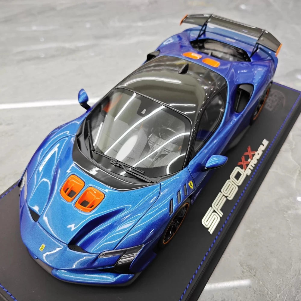 [BBR] 1:18 Ferrari 2024 SF90 XX Stradale Glossy Blue & Orange Model Car Resin