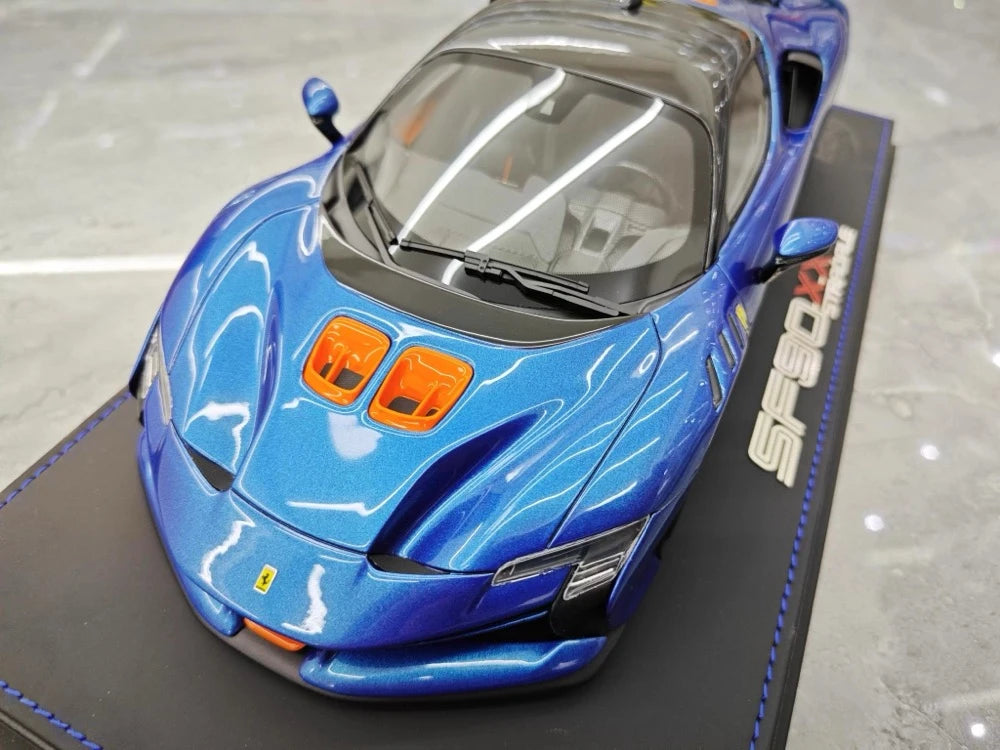 [BBR] 1:18 Ferrari 2024 SF90 XX Stradale Glossy Blue & Orange Model Car Resin