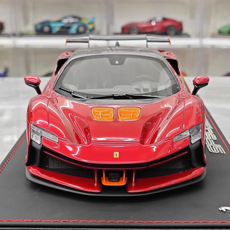 [BBR] 1:18 Ferrari 2024 SF90 XX Stradale glanzend rood & oranje modelauto Hars