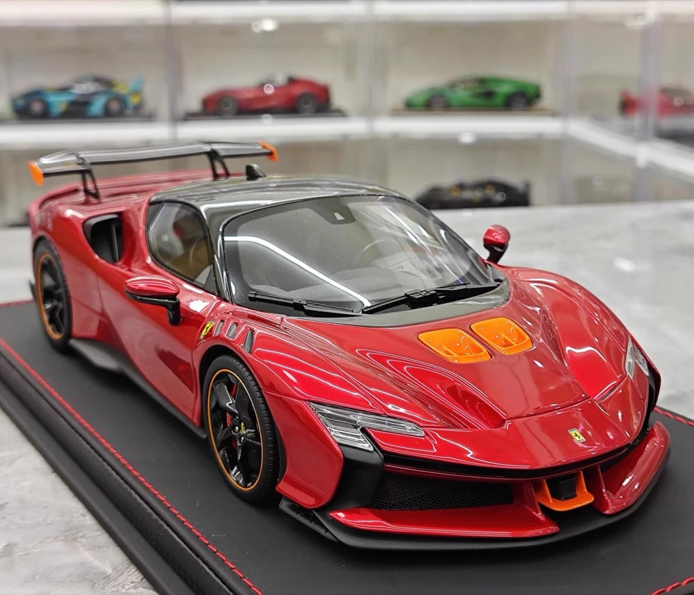 [BBR] 1:18 Ferrari 2024 SF90 XX Stradale Glossy Red & Orange Model Car Resin