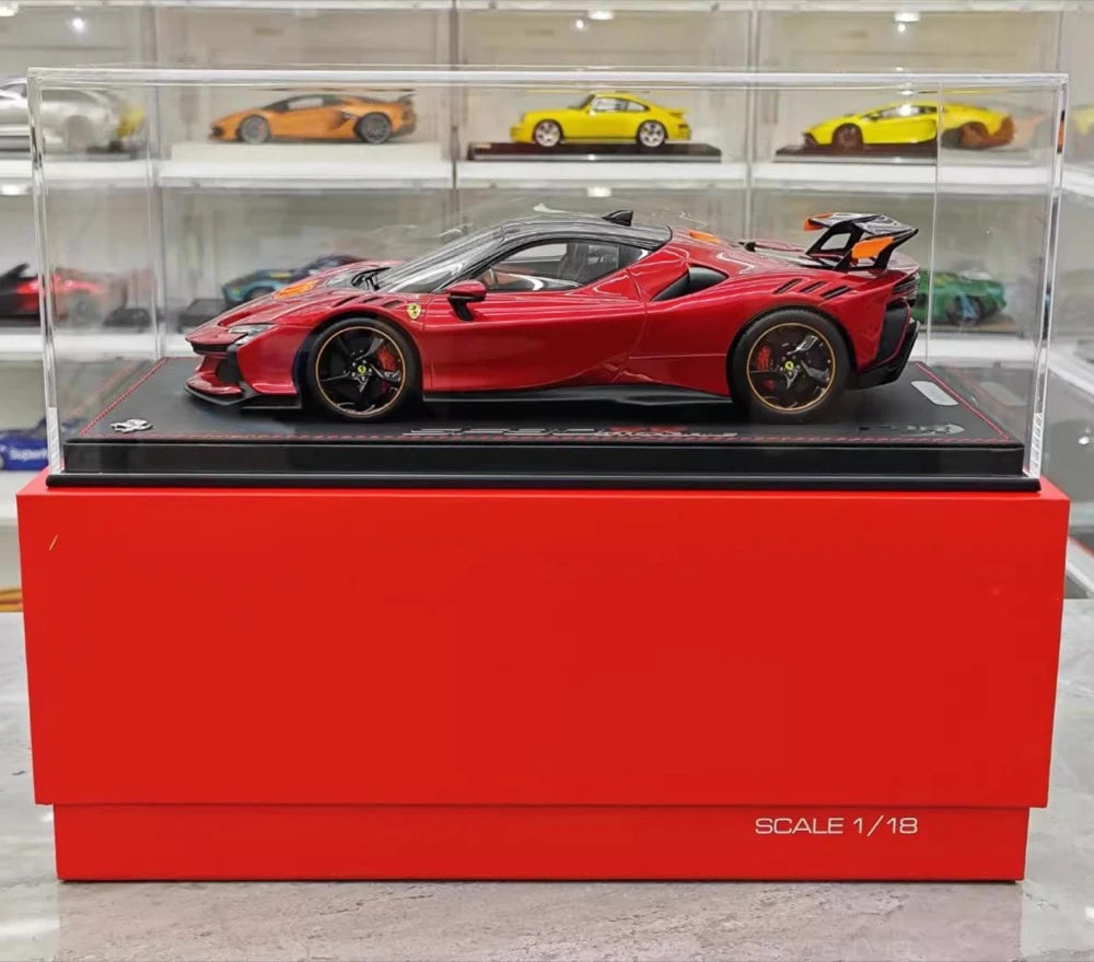 [BBR] 1:18 Ferrari 2024 SF90 XX Stradale Glossy Red & Orange Model Car Resin