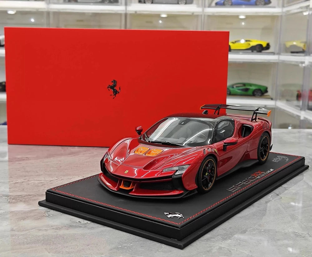 [BBR] 1:18 Ferrari 2024 SF90 XX Stradale Glossy Red & Orange Model Car Resin