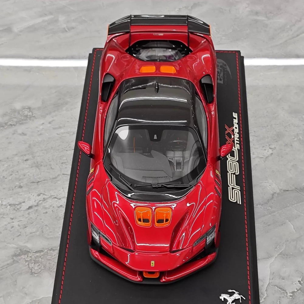 [BBR] 1:18 Ferrari 2024 SF90 XX Stradale Glossy Red & Orange Model Car Resin