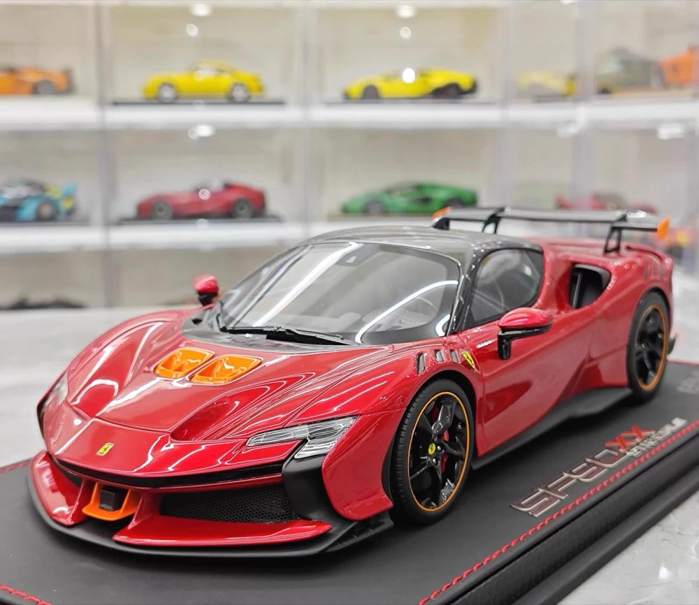 [BBR] 1:18 Ferrari 2024 SF90 XX Stradale Glossy Red & Orange Model Car Resin