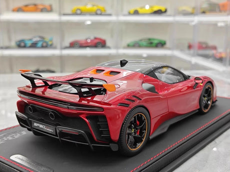 [BBR] 1:18 Ferrari 2024 SF90 XX Stradale glanzend rood & oranje modelauto Hars