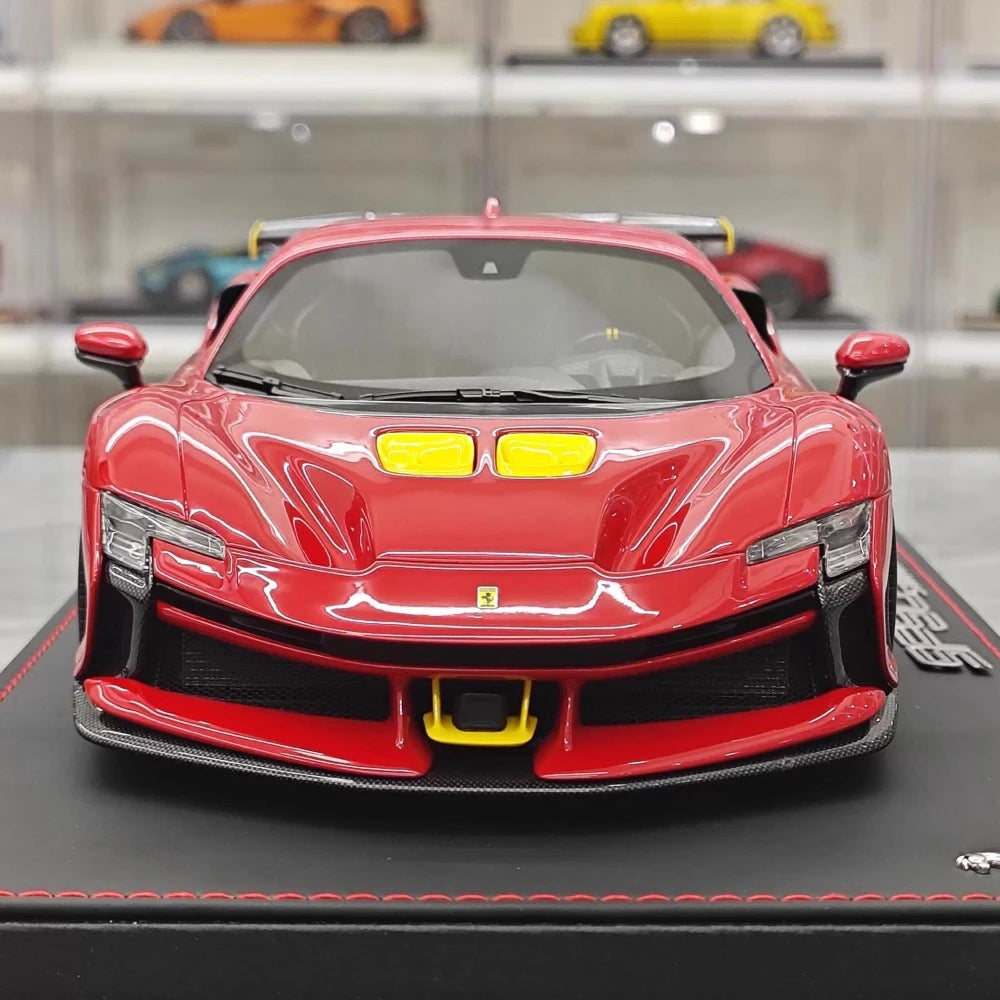 [BBR] 1:18 Ferrari 2024 SF90 XX Stradale Glossy Red & Yellow Model Car Resin