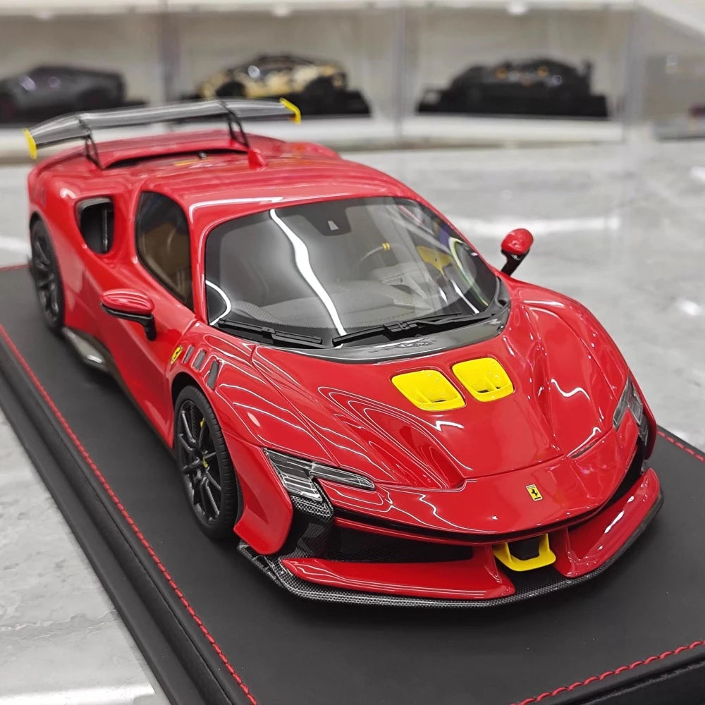 [BBR] 1:18 Ferrari 2024 SF90 XX Stradale Glossy Red & Yellow Model Car Resin