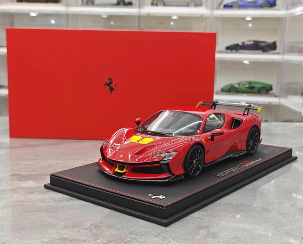 [BBR] 1:18 Ferrari 2024 SF90 XX Stradale Glossy Red & Yellow Model Car Resin