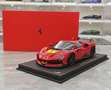 [BBR] 1:18 Ferrari 2024 SF90 XX Stradale Glossy Red & Yellow Model Car Resin