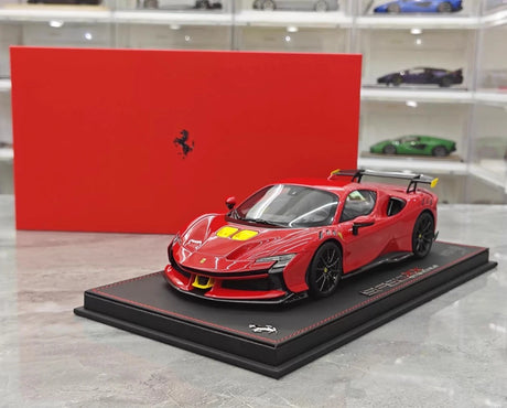 [BBR] 1:18 Ferrari 2024 SF90 XX Stradale glanzend rood & geel modelauto Hars
