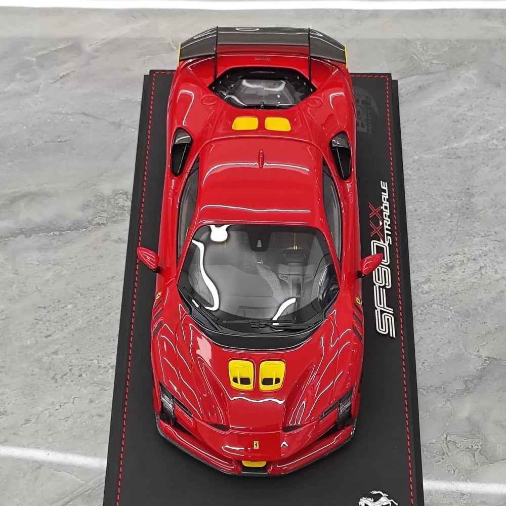 [BBR] 1:18 Ferrari 2024 SF90 XX Stradale Glossy Red & Yellow Model Car Resin