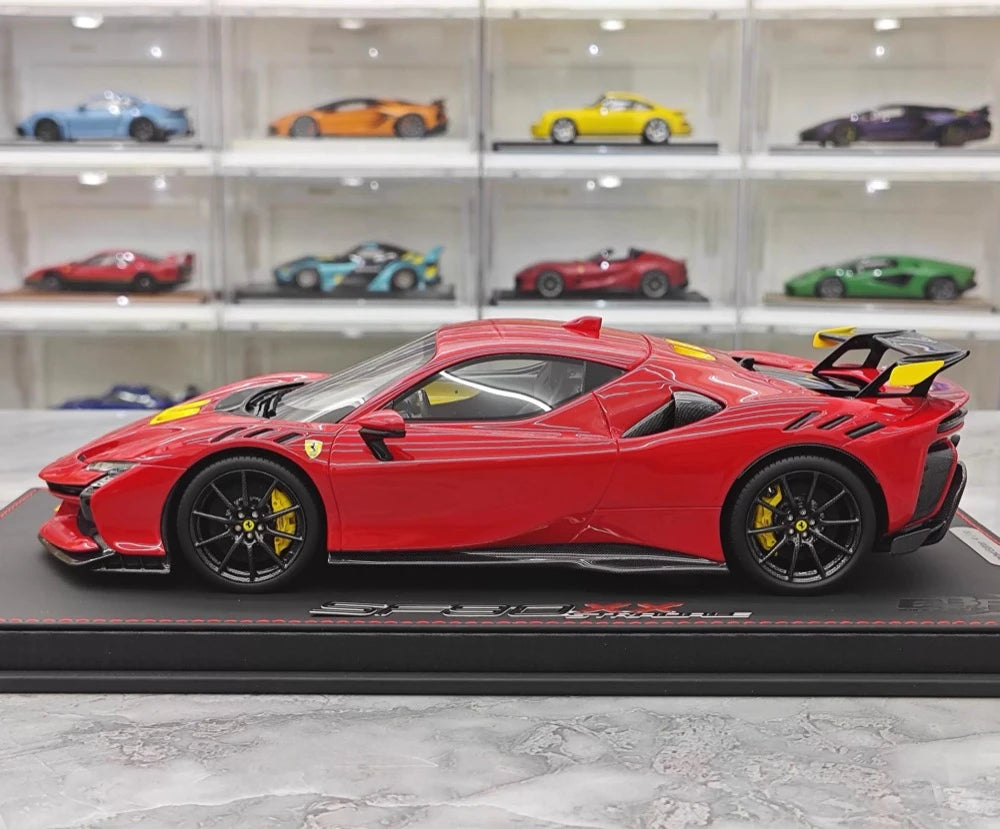 [BBR] 1:18 Ferrari 2024 SF90 XX Stradale Glossy Red & Yellow Model Car Resin