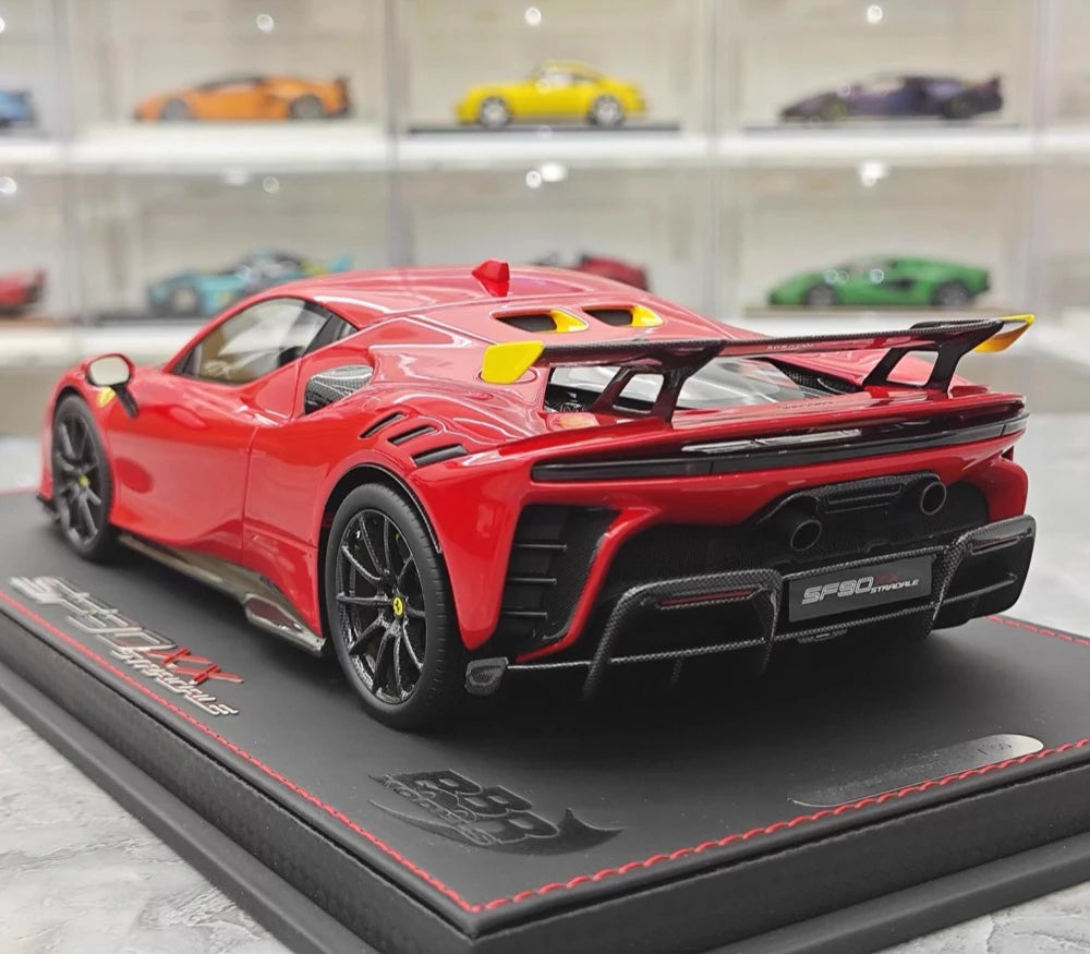 [BBR] 1:18 Ferrari 2024 SF90 XX Stradale Glossy Red & Yellow Model Car Resin