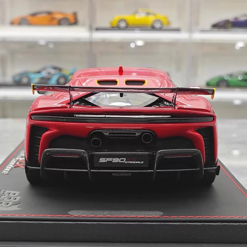 [BBR] 1:18 Ferrari 2024 SF90 XX Stradale Glossy Red & Yellow Model Car Resin