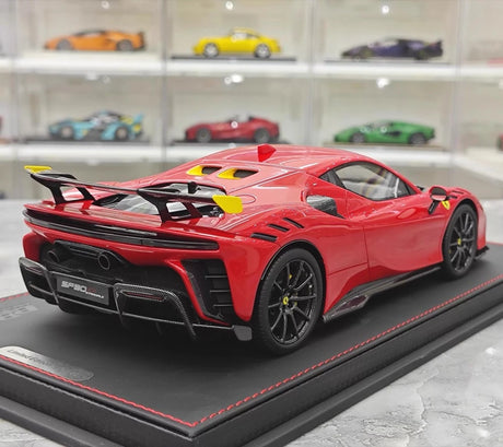 [BBR] 1:18 Ferrari 2024 SF90 XX Stradale glanzend rood & geel modelauto Hars