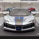 [BBR] 1:18 Ferrari 2024 SF90 XX Stradale Glossy Silver & Black Model Car Resin