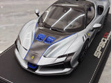 [BBR] 1:18 Ferrari 2024 SF90 XX Stradale Glossy Silver & Black Model Car Resin